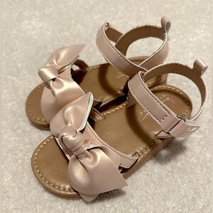 Nicole Miller Rose Gold Shimmer Bow Sandals NWOT